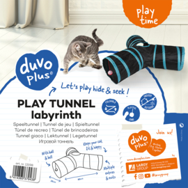 Speeltunnel labyrint Blauw/zwart 80x25cm