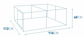 Duvo+ Silvestre ottage Konijnenren - Wit - 116 x 112 x 45 cm