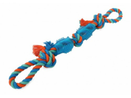 TPR RUBBER DOG CHEW MET KNOOPTOUW 40 CM