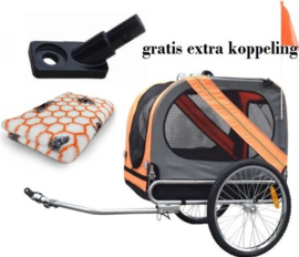 Fietskar- hondenfietskar - Pet trailer incl vetbed - 80x56,5x63cm