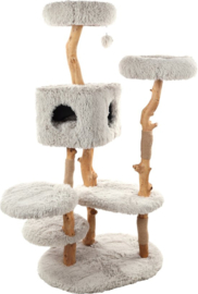 FLAMINGO Kattenmeubel Yuna 100x74x163 wit en naturel
