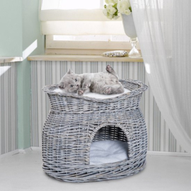 kattenbed kattengrot kattenmand met 2 kussens 56 l x 37 b x 40 h cm