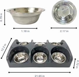 Puppy voertray -6 RVS bars