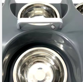 Puppy voertray -6 RVS bars