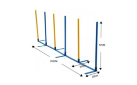 Agility Slalom set. 6 palen met grondstrip