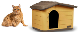 Kattenhuis - kattenhok - slaaphuis - kattenhok - Huisdierhuis - honing bruin - 51x38x35cm