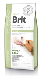 Brit veterinary diet diabetes Kalkoen&Erwten 12kg
