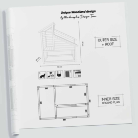 Woodland Design kattenhuis Meowing Mansion Houtkleur