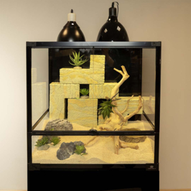 Terra Della Knockdown terrarium 90 x 45 x 45CM met metalen bovenrooster en waterdichte bodem