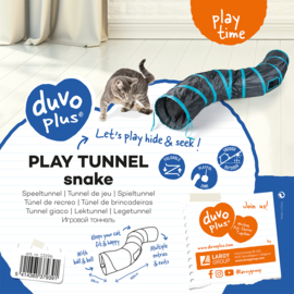 Speeltunnel snake Blauw/zwart 122x25cm