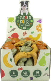 Garden bites fruity friends gemengde kleuren  M - 8,5cm - 45g - display- 60 stuks
