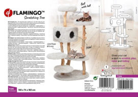 FLAMINGO Kattenmeubel Yuna 100x74x163 wit en naturel