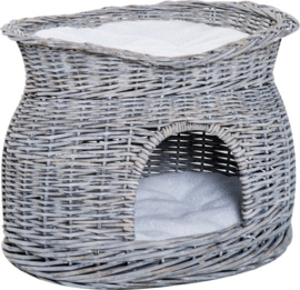 kattenbed kattengrot kattenmand met 2 kussens 56 l x 37 b x 40 h cm