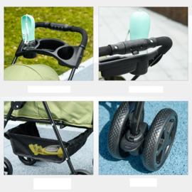 Buggy olijfgroen 4-wielen