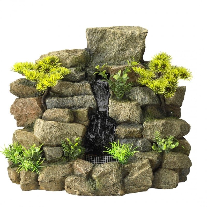 Bakken Komkommer Eerder Waterval met pomp big rock M (2outlets) - 34x23,5x27,5cm | Decoratie |  HokkenVoordeel