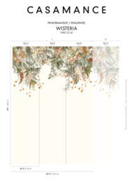Behangpaneel WISTERIA Ivoire/vert amande