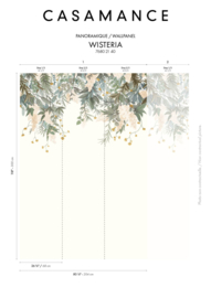 Behangpaneel WISTERIA Ivoire/céladon