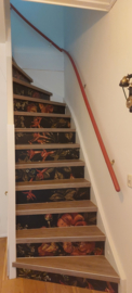 Stairs Stickers RED FLOWER