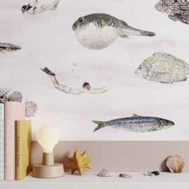 Fish wallpaper pink