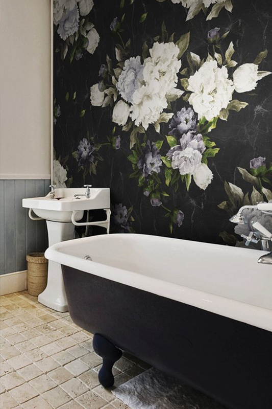 Londonart Bathroom Wallpaper English Roses Waterproof