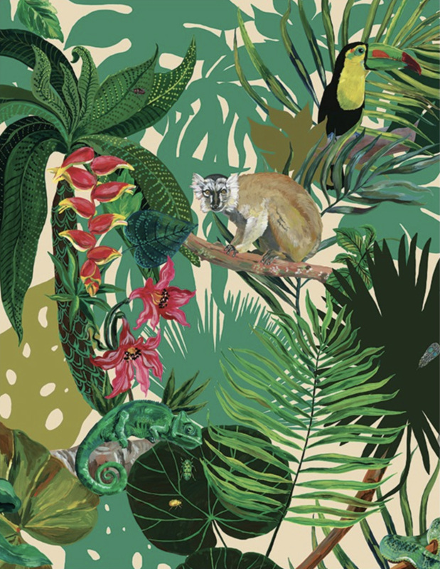 Jungle light by Nathalie Lete for Domestic wallpaper
