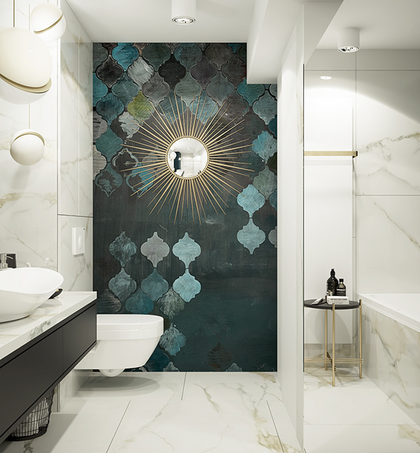 Wall and Deco WET system ALADINO bathroom wallpaper