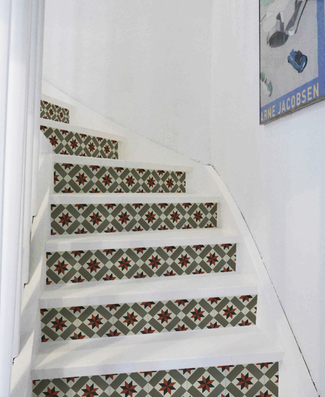 Stair Sticker CEMENT TILE OLIVE