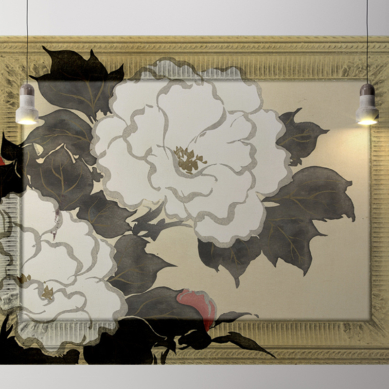 Framed Wallpaper WHITE FLOWER