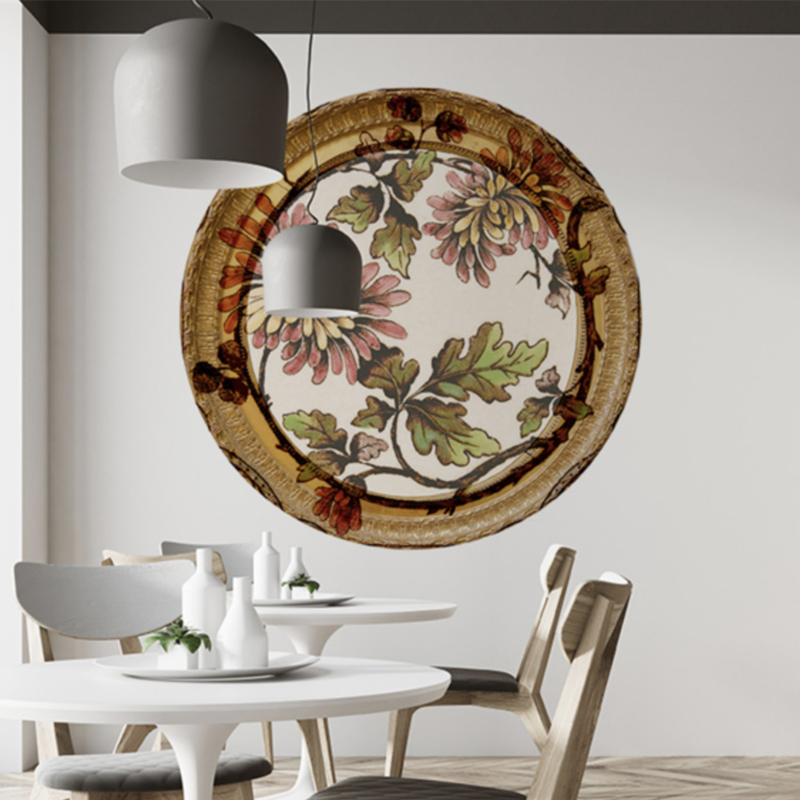 Framed Wallpaper circle FLOWER