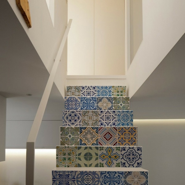 talent comfort Opblazen Stairs sticker Tile Mix Portugese Tiles
