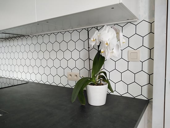 kitchenwalls backsplash wallpaper hexagon