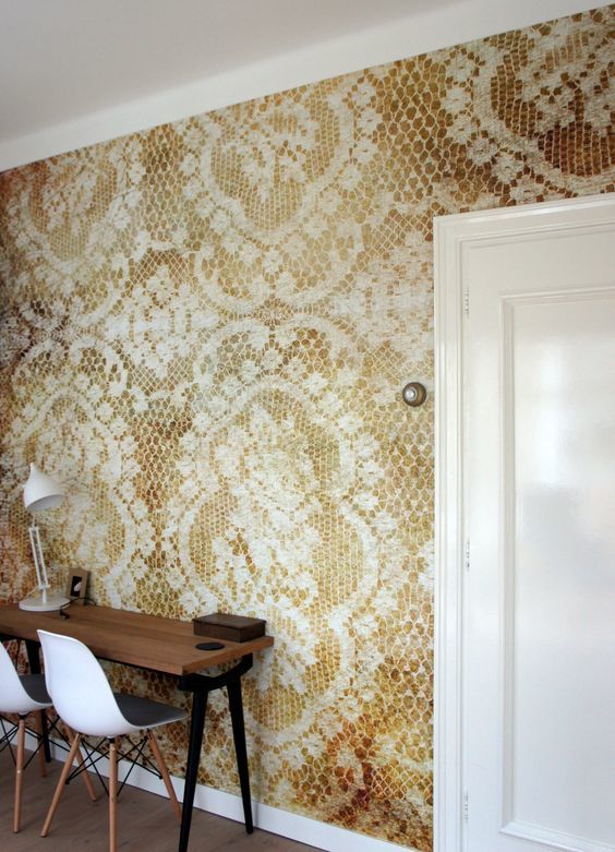 behangfabriek designbehang op  maat lace brown