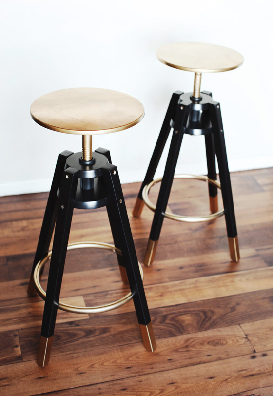 ikea hack dalfred stool gold black