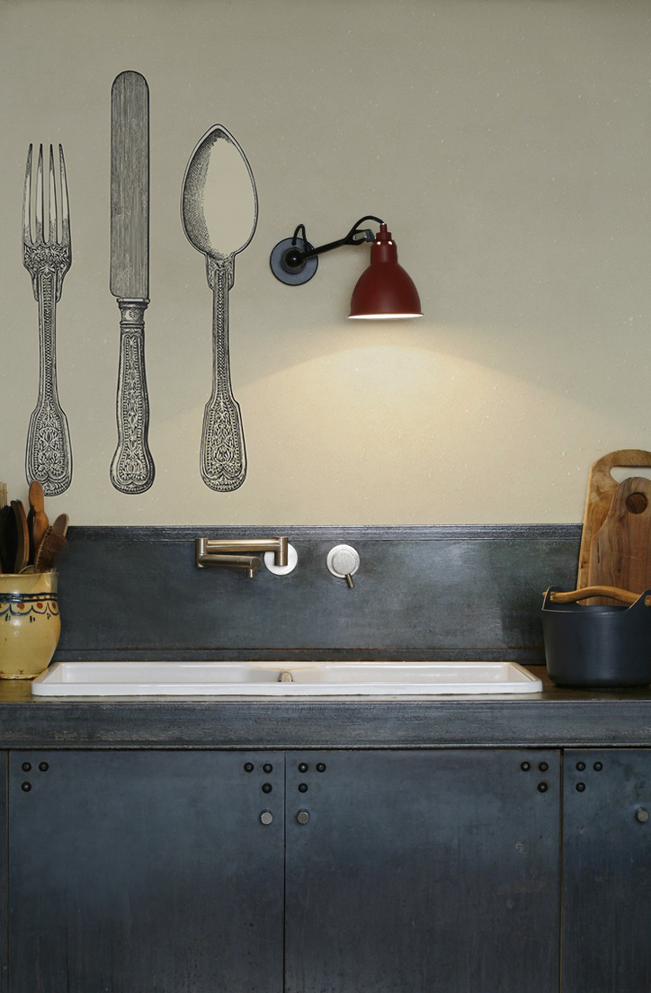 kitchenwalls wallpaper backsplash cutlery vintage