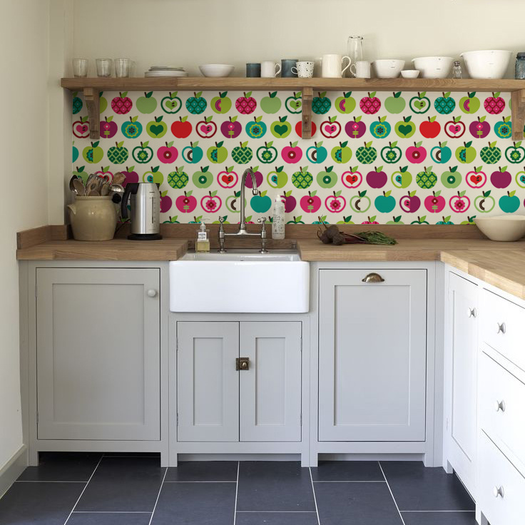 kitchenwalls_backsplash_wallpaper_apple_classic kitchen