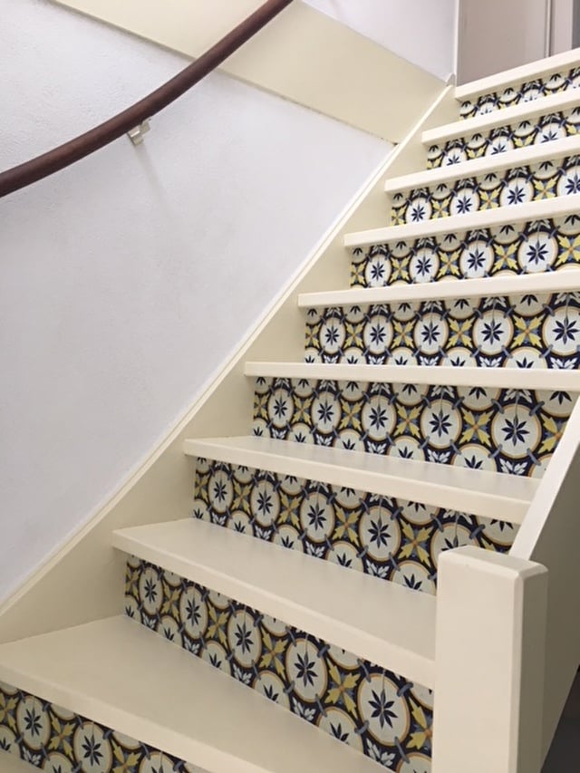 stair sticker portugese tile behangfabriek