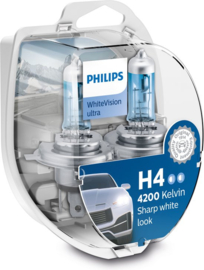Philips Whitevision Ultra H4 set incl stadslicht