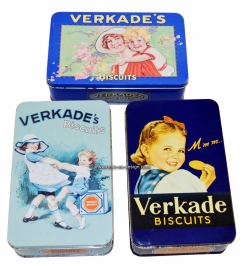 Vintage Koekblikken of koektrommels van Verkade