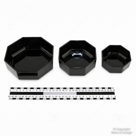 Five-piece set of Arcoroc Octime dishes/bowls. Fruit bowl, salad bowl, breakfast bowl, dessert bowl and peanut bowl