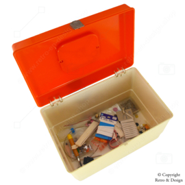 "Vintage Curver Sewing Box from the 1970s - Complete with Notions for Instant Creative Pleasure!"