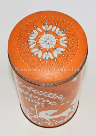Vintage rusk tin by Verkade in orange with white details