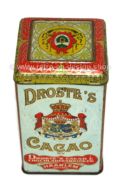 Vintage Droste cacaoblik met verpleegster met dienblad, netto 1/2 KG