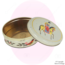 Vintage Tin from Simon de Wit featuring an Asian Woman on Horseback