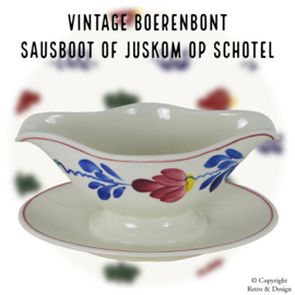 "Boerenbont Sausboot/Juskom: Handbeschilderd, Vintage Charme op uw Tafel!"