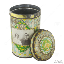 Boîte à Thé Vintage Commémorative du Mariage de la Princesse Juliana et du Prince Bernhard