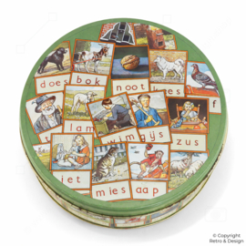 Lata vintage “Aap Noot Mies” – inspirada en el clásico tablero de lectura