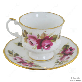 Tasse et Soucoupe Vintage en Bone China – Clare – Motif de Roses