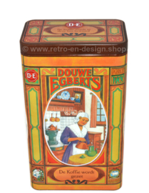 Set of two retro tins by Douwe Egberts with nostalgic images