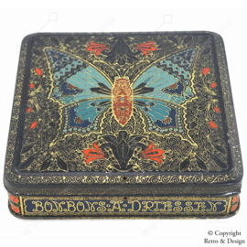 Lata Vintage Art Nouveau para Bombones de A. Driessen – Diseño Único con Mariposas y Flores - 1925 - 1935