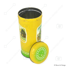 Tin vintage yellow-green rusk tin by Bosscher Rusk Zuidwolde